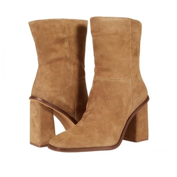 Vince Camuto Shoes - Vince Camuto Dantania Dogwood High Suede Mid-Calf Boots, Sz 6
